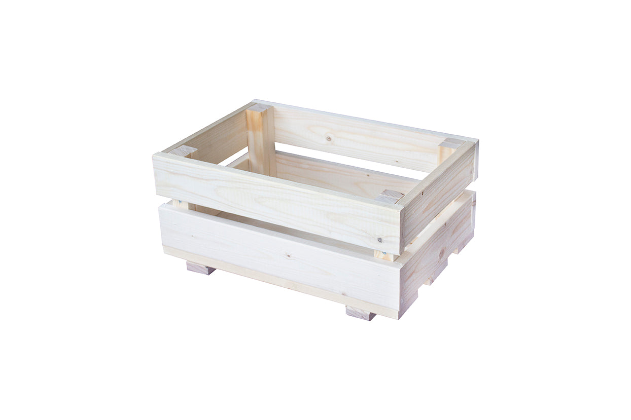 Caja De Fruta Decorativa De Madera Natural De 39 X 25,5 X 18 Cm_0