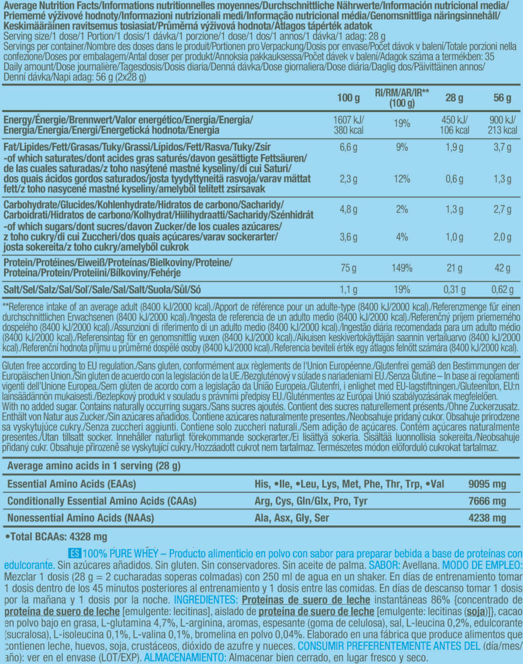 Biotech 100% Pure Whey 1000g Avellana_5
