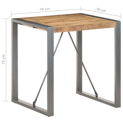 Mesa De Comedor Madera Maciza De Mango Rugosa 70x70x75 Cm_3