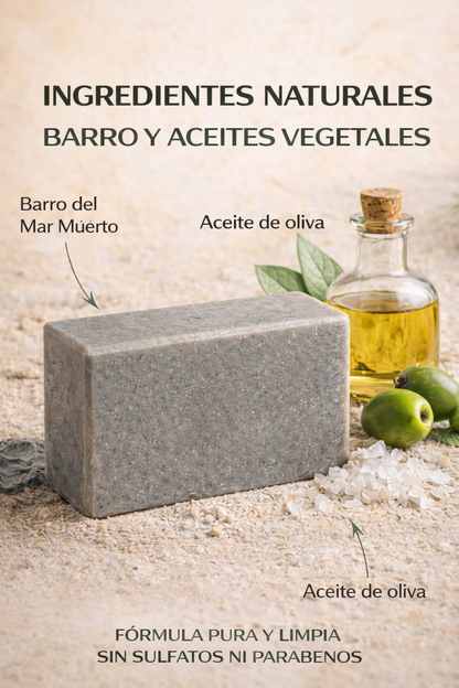 Jabón Sólido Natural de Barros del Mar Muerto 100 g | Limpieza Purificante para Piel Grasa y Mixta | M&On Naturals_1