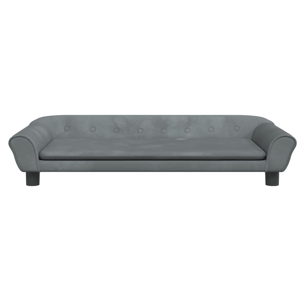 Cama Para Perros De Terciopelo Gris Oscuro 100x50x21 Cm / Vetonek_4