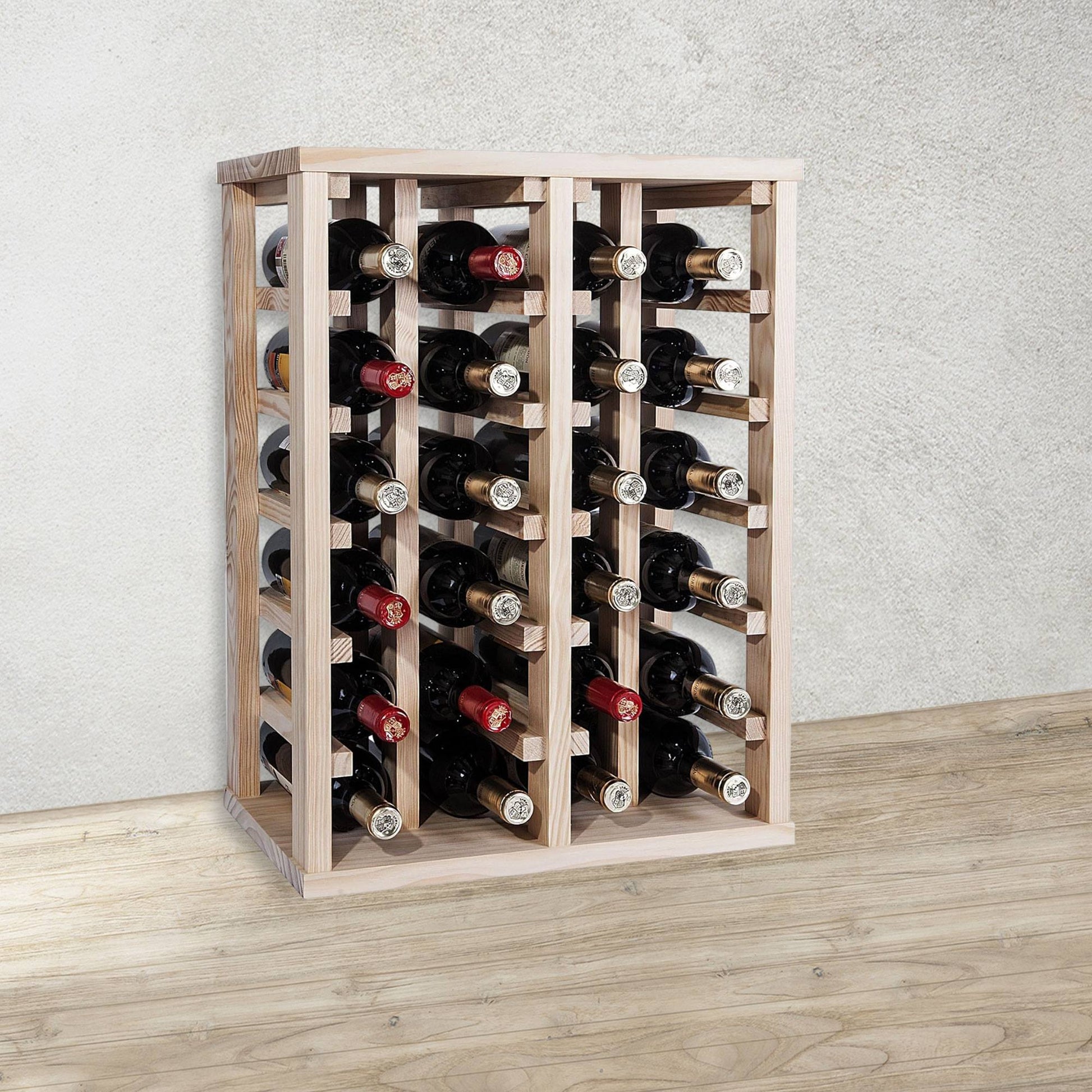 Well Home - Botellero En Madera De Pino Con 24 Estantes Sin Barnizar_4