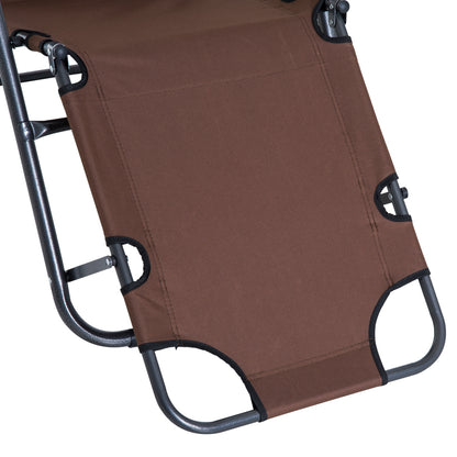 Outsunny Tumbona Reclinable Y Plegable Con Respaldo Ajustable 135x60x89cm Marrón_4