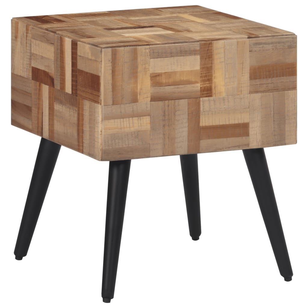 Mesa Auxiliar Teca Reciclada Maciza 40x40x45 Cm_1