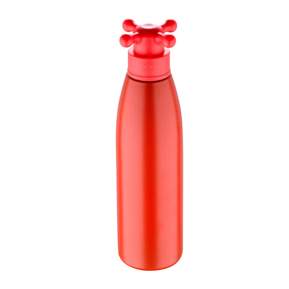 Botella De Agua De Pared Única De 750ml En Acero Inoxidable Color Rojo Tapa De Grifo._1