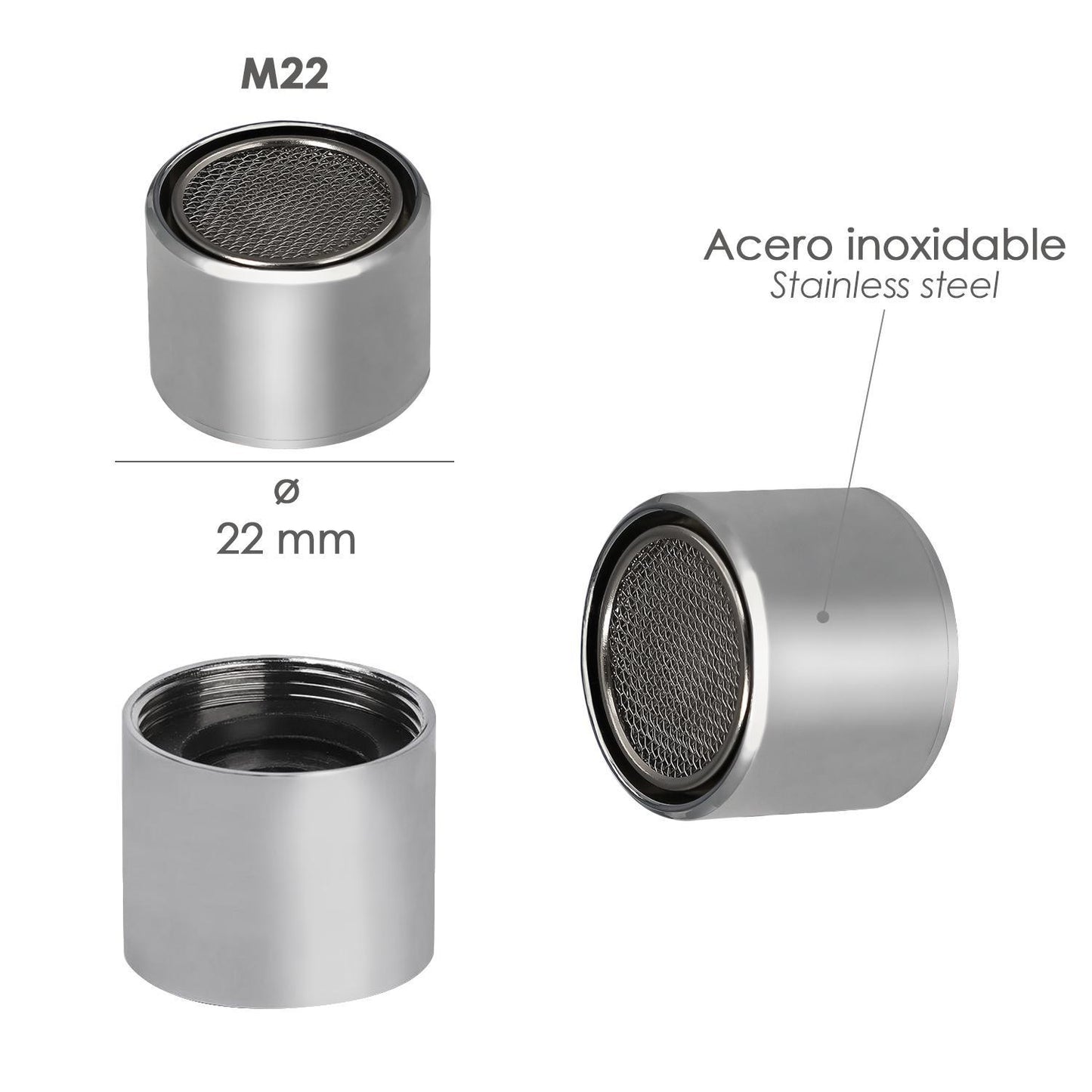 Atomizador Grifos / Monomando F22  (2 Piezas) Filtro Aireador Grifo, Economizador De Agua, Difusor Grifo, Aireador Economizador_1