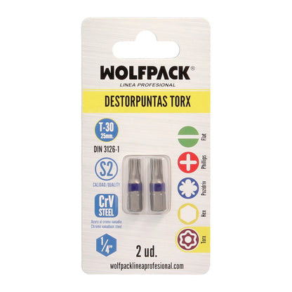 Puntas Destornillador Torx 30 Inviolable (2 Piezas). Acero S2 Al Cromo Vanadio. Puntas Hexagonales, Destorpuntas,_2