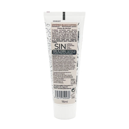 Pasta de dentes branca natural com alcaçuz e carvão ativado, sem flúor, NaturaBIO Cosmetics, 75 ml