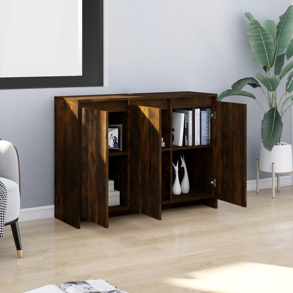 Aparador De Madera De Ingeniería Roble Ahumado 102x33x75 Cm / Vetonek_3
