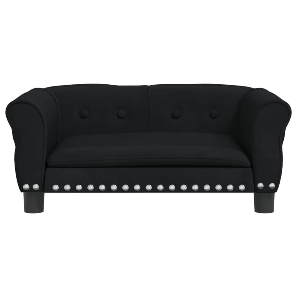 Cama Para Perros De Terciopelo Negra 70x45x30 Cm / Vetonek_3