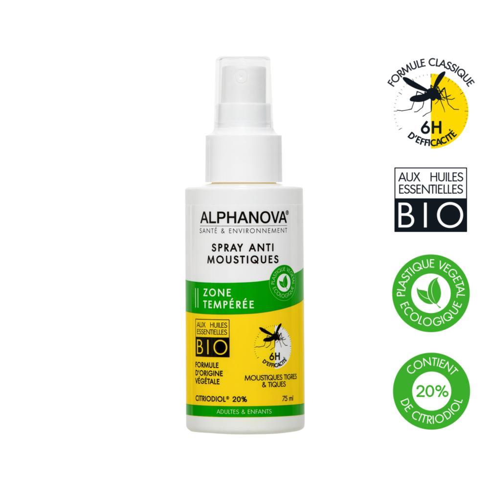 Anti-mosquitos Zona Temperada - Eficácia 6h Alphanova Santé 75 ml