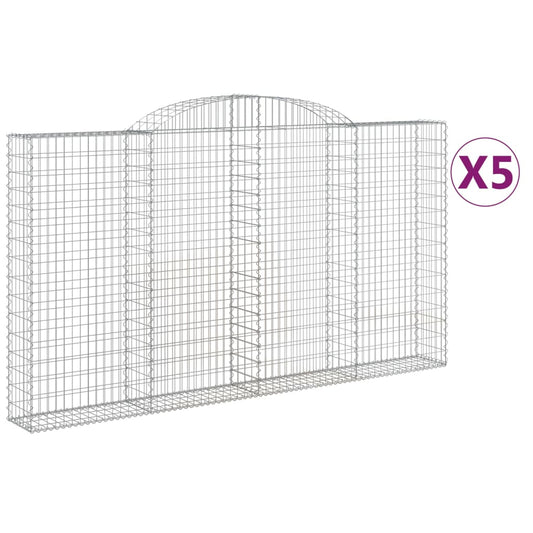 Cestas De Gaviones 5 Uds Forma De Arco Hierro 300x30x160/180 Cm_0