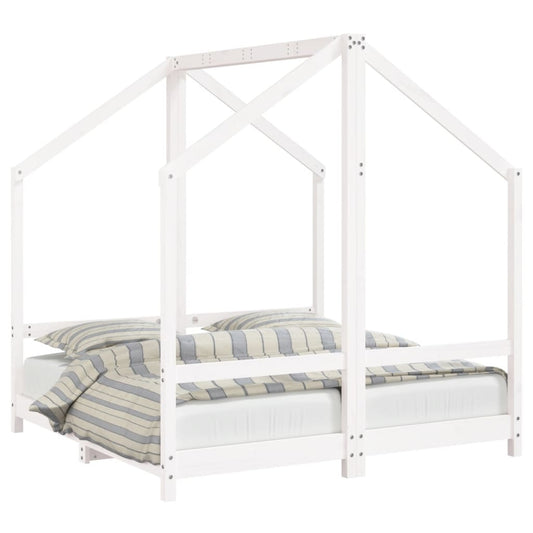 Estructura De Cama Para Niños Madera De Pino Blanco 2x(70x140) / Vetonek_0