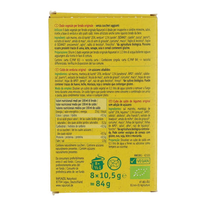 Cubos de Caldo de Legumes Biológico Rapunzel 84 g