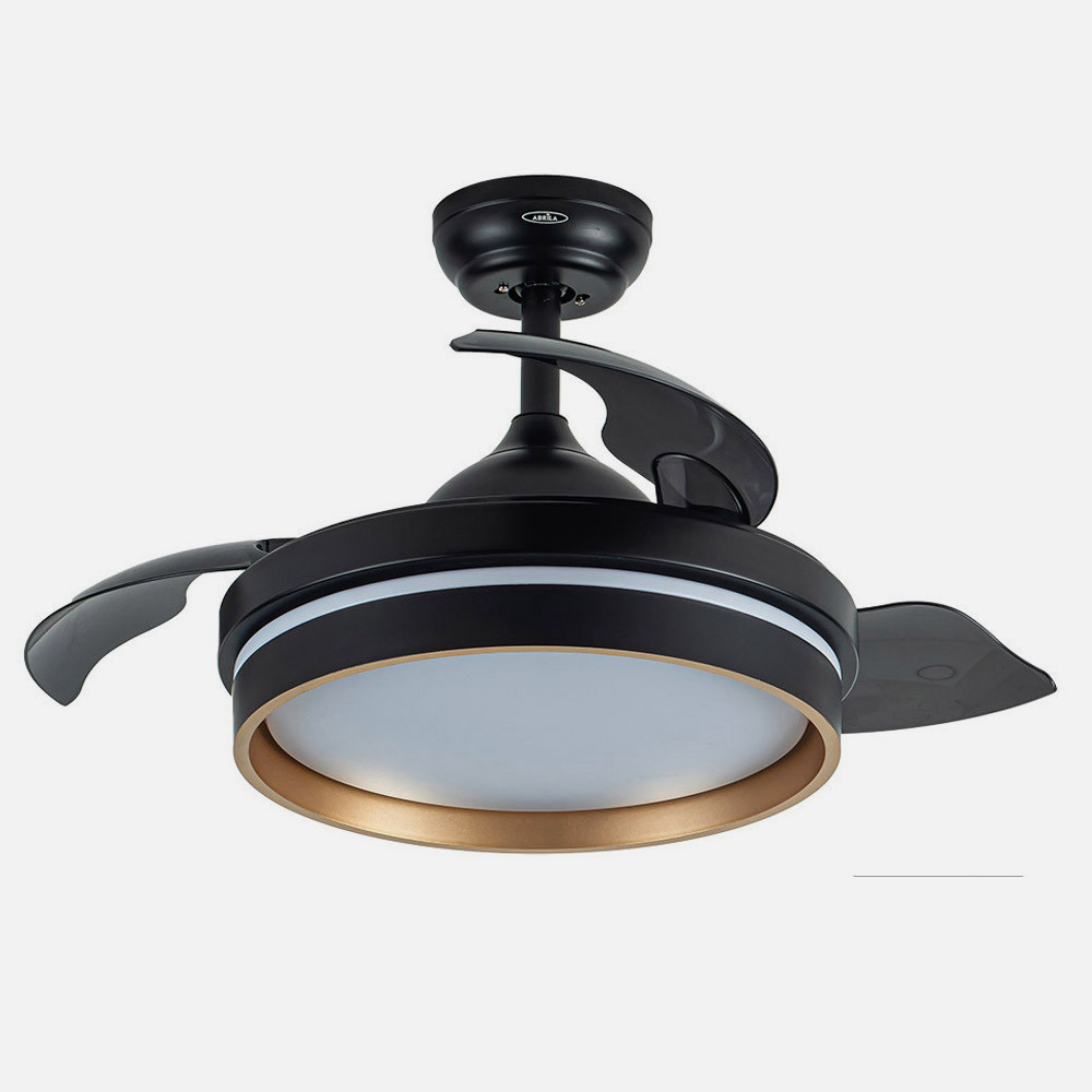 Ventilador Dc Nalon 48w Negro/oro 3aspas 91d 4800lm 6vel 3000k,4500k,6000k Remoto+memoria+temporizador_2