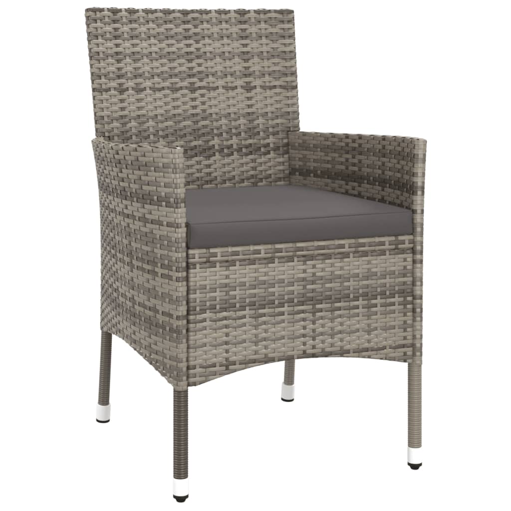 Vidaxl Set Comedor De Jardín 5 Piezas Con Cojines Ratán Sintético Gris_3