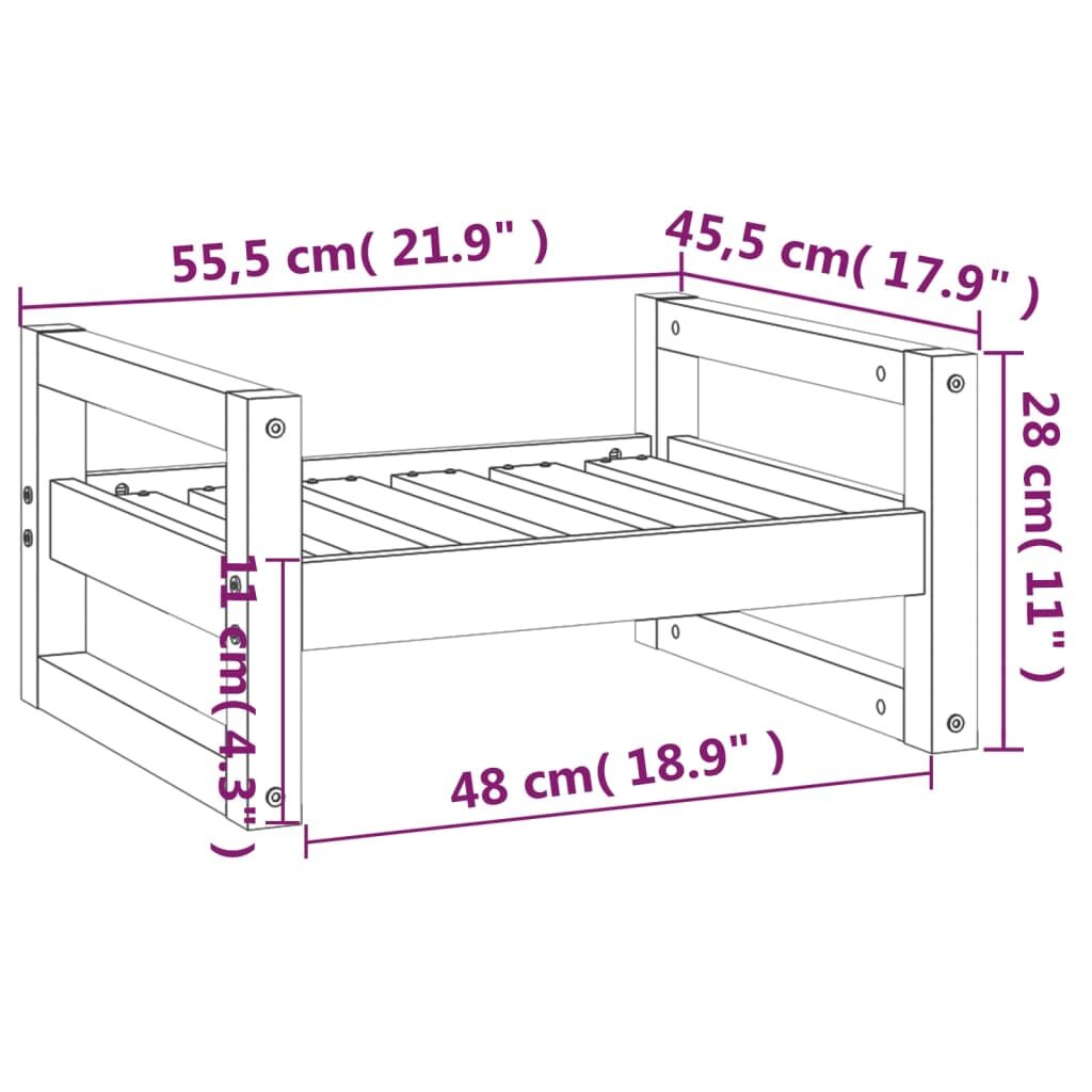 Vidaxl Cama Para Perros Madera Maciza Pino Marrón Miel 55,5x45,5x28 Cm_2