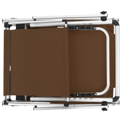Tumbona Plegable Con Toldo Aluminio Y Textilene Marrón_4