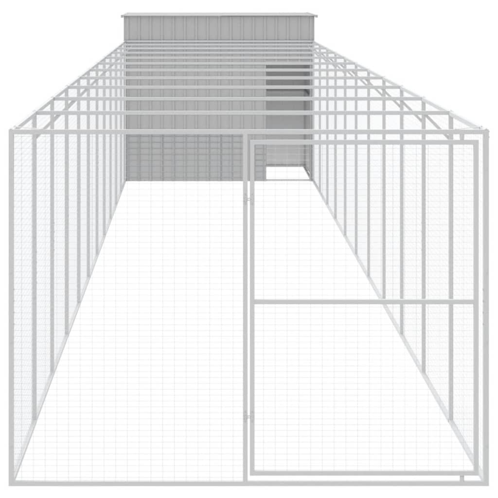 Caseta Perro Corral Acero Galvanizado Gris Claro 214x1273x181cm_2