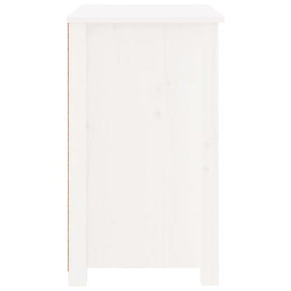 Mesita De Noche Madera Maciza De Pino Blanca 50x35x61,5 Cm_2