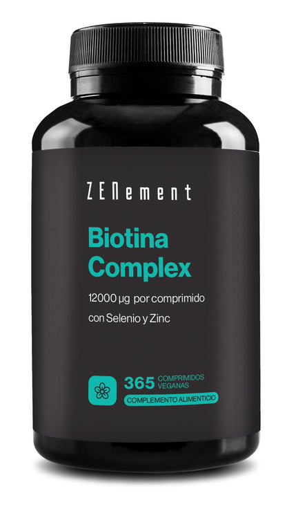 Biotina, 12000 ug+ Selenio + Zinc Zenement 365 comprimidos
