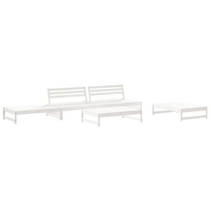 Vidaxl Juego De Muebles De Jardín 6 Piezas Madera Maciza Pino Blanco_0
