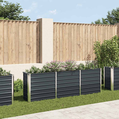 Arriate De Jardín De Acero Galvanizado Antracita 240x40x77 Cm_1