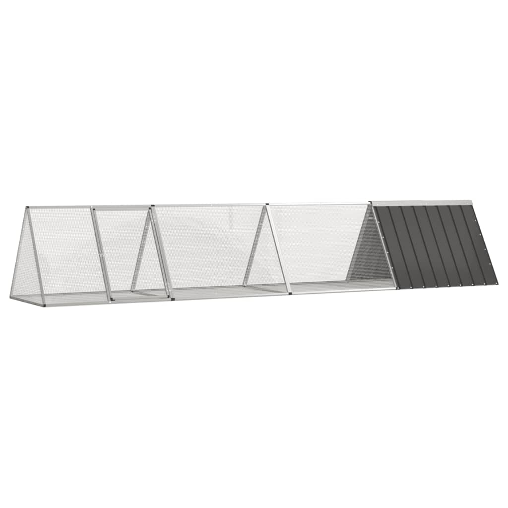 Jaula De Conejos Acero Galvanizado Antracita 403,5x80,5x71 Cm_1
