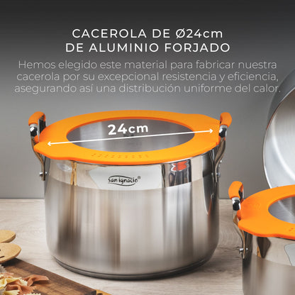 Cacerola Ø24cm S/s Inducción Con Tapa Compact