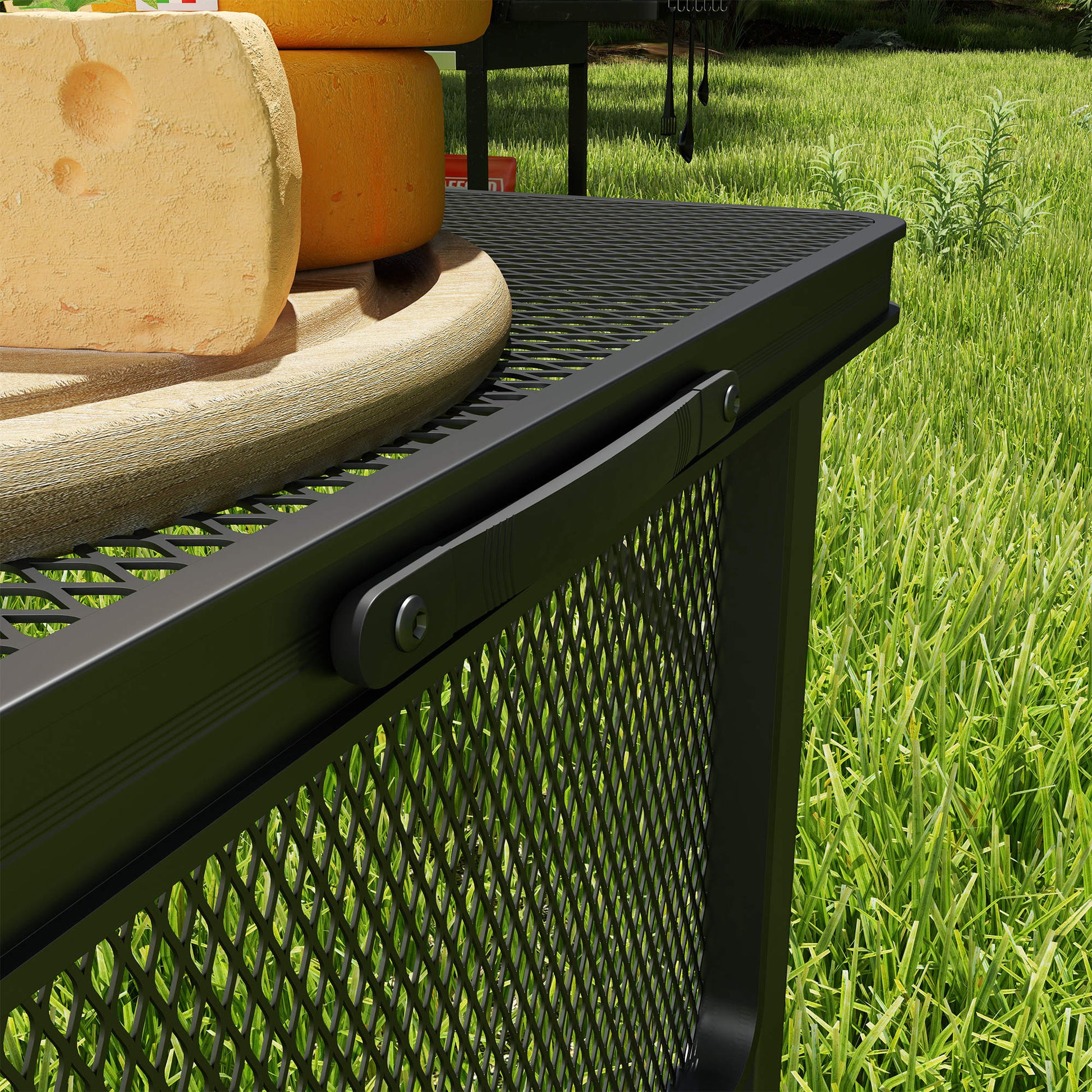 Outsunny Mesa Plegable Camping De Aluminio Con Laterales Abatibles Negro_3