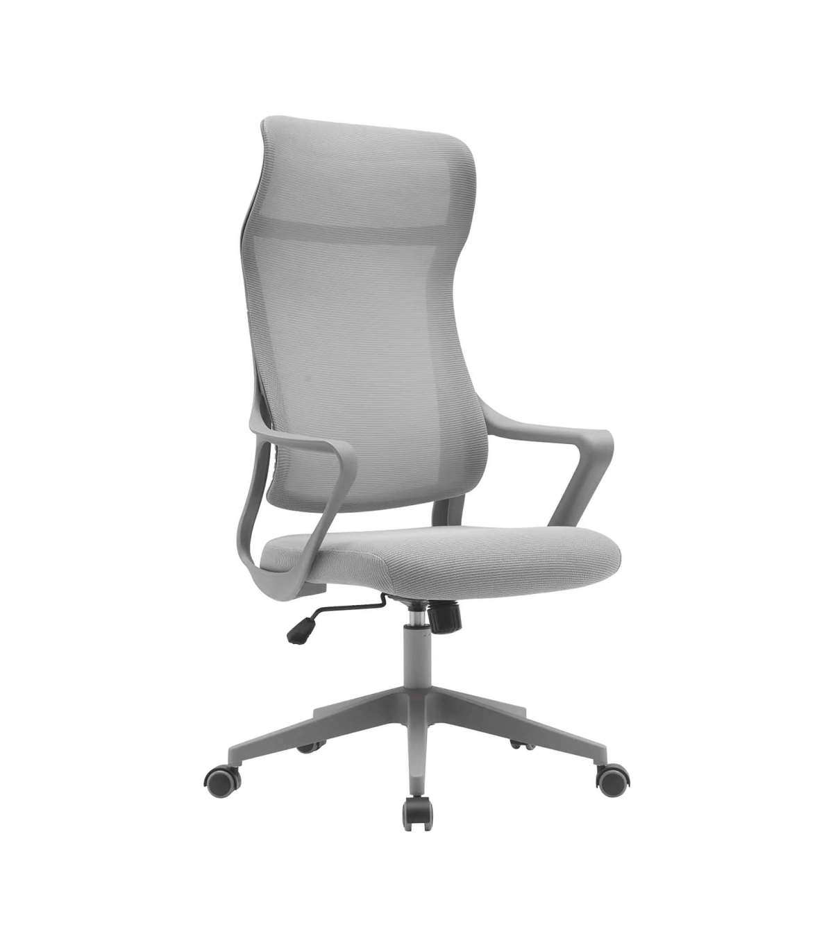 Silla Despacho Giratoria Elevable Con Reposacabezas Acabado Gris, 67m(ancho) 117/127cm(alt_0