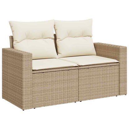 Juego De Sofás Jardín Con Cojines Beige 10 Pzas Ratán Sintético / Vetonek_1