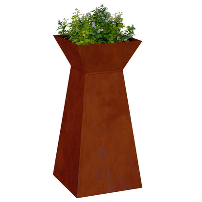 Maceta Pilar Oxidado 35 X 35 X 73 Cm Acero Oxidado_2