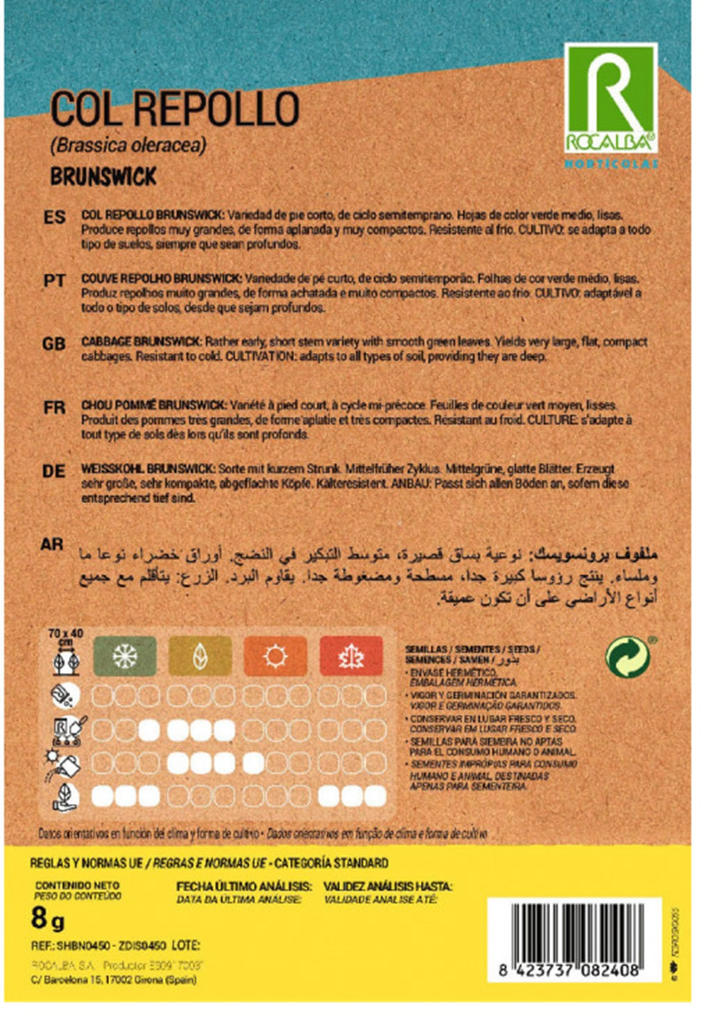 Semillas Col Repollo Brunswick 8g_1