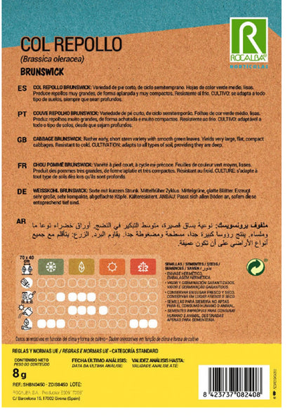 Semillas Col Repollo Brunswick 8g_1