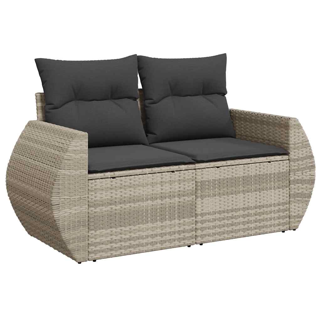 Set De Sofás De Jardín 6 Pzas Y Cojines Ratán Sintético Gris / Vetonek_1