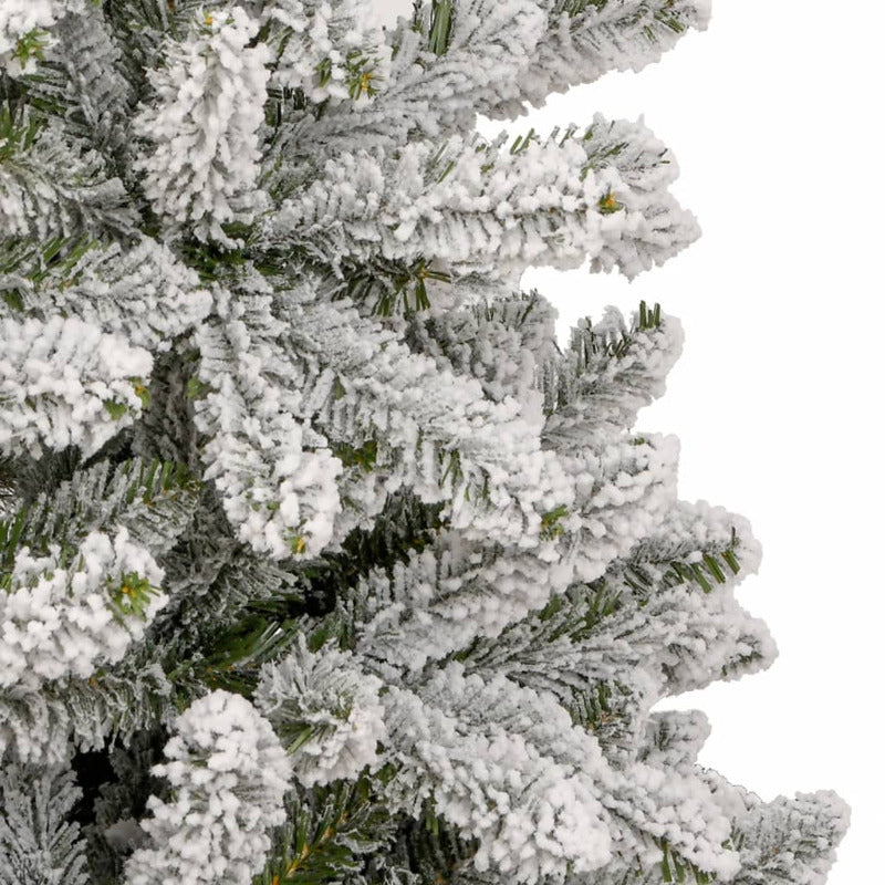 Vidaxl Árbol De Navidad Artificial Con Bisagras Y Nieve Flocada 180 Cm_5