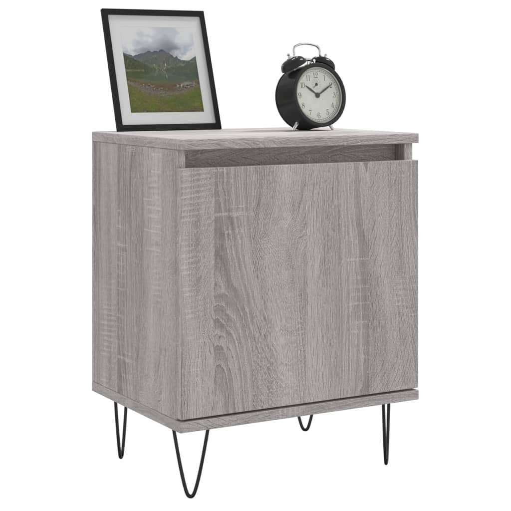 Mesita De Noche 2 Uds Madera Ingeniería Gris Sonoma 40x30x50 Cm_1