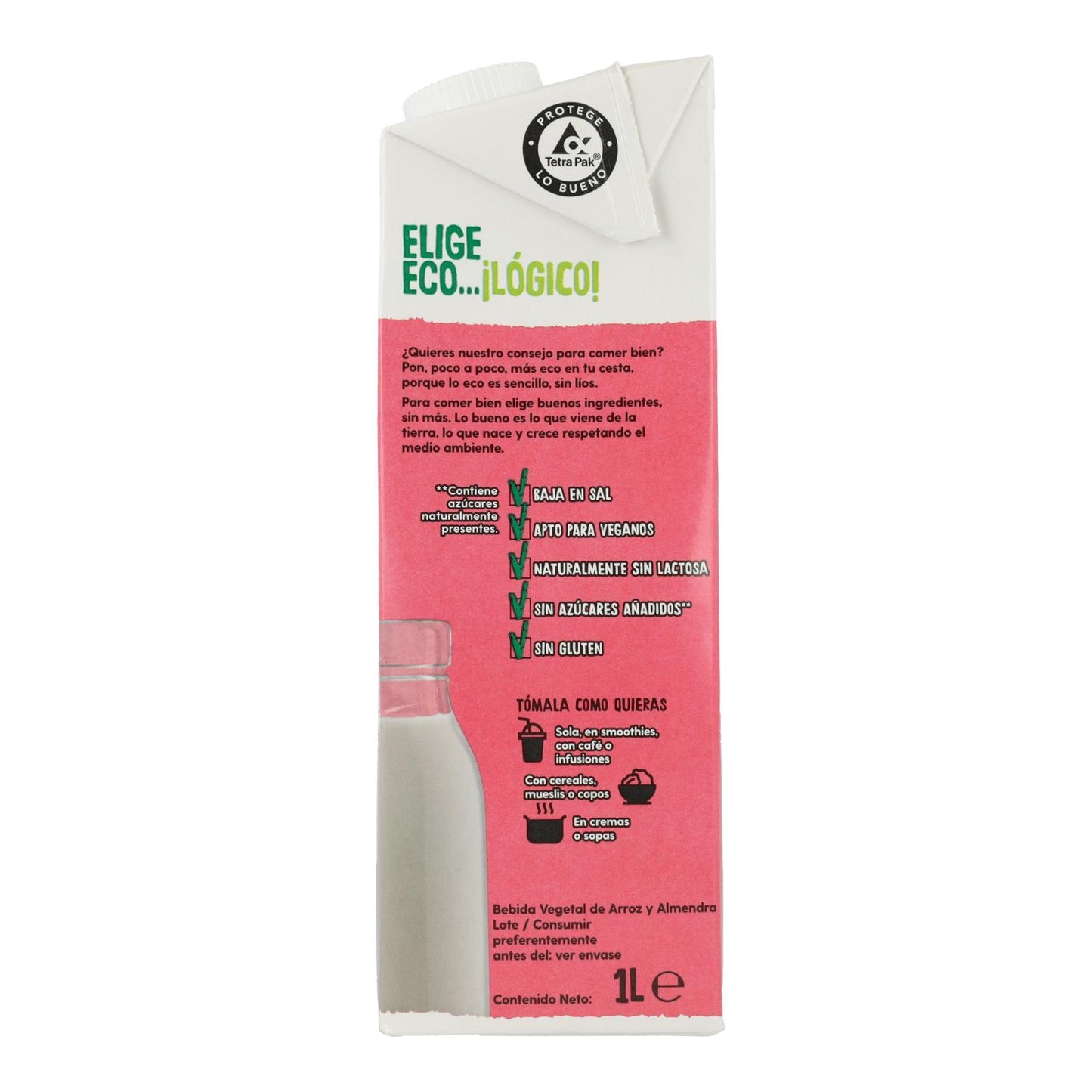Bebida Vegetal de Arroz e Amêndoa Biológica, 1L Ecocesta