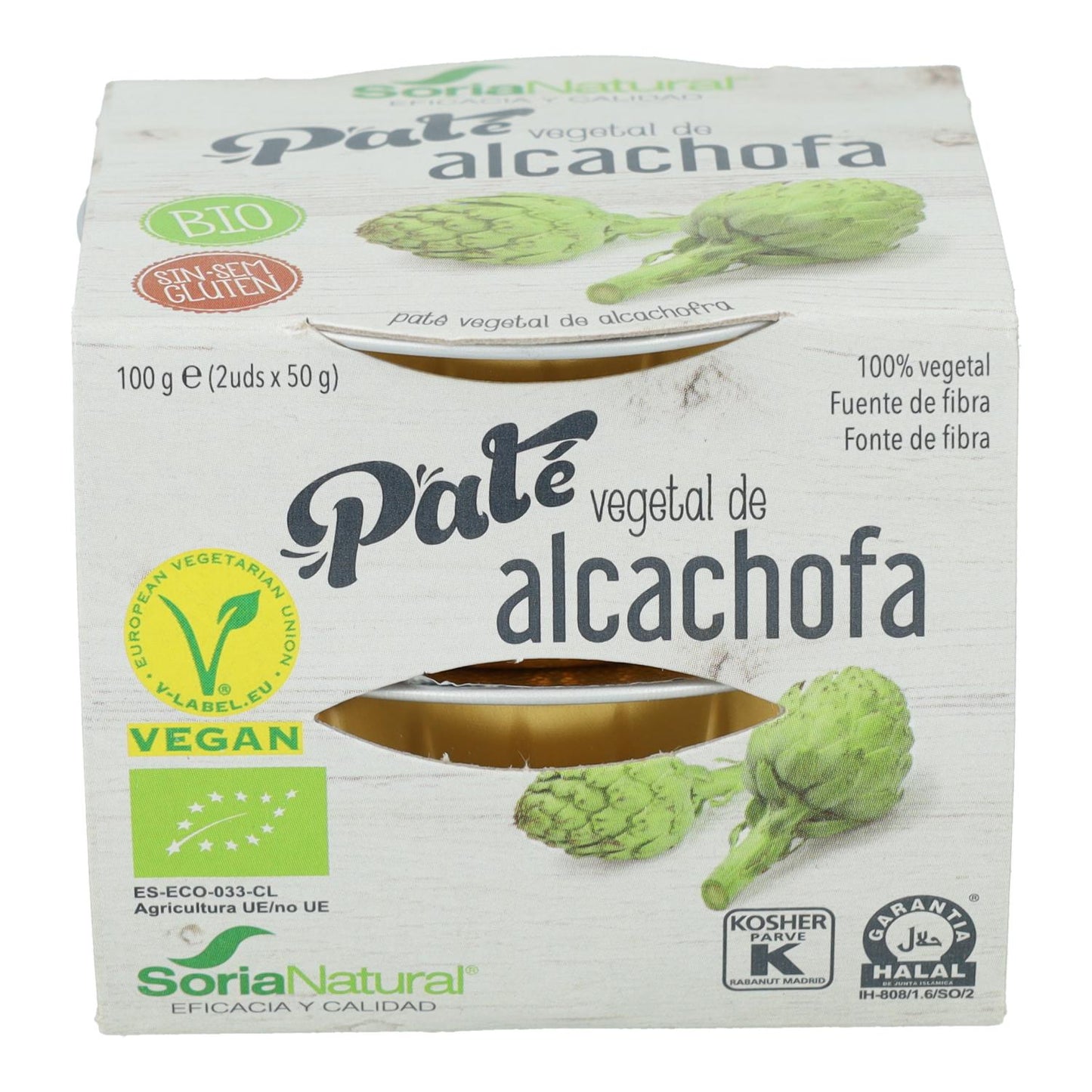 Patê de Alcachofra Vegetal Soria Natural 2 x 50 g