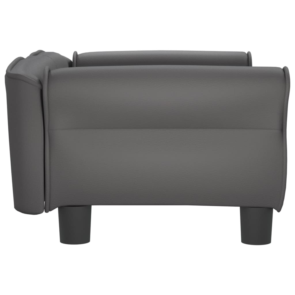 Cama Para Perros De Cuero Sintético Gris 70x45x30 Cm / Vetonek_3