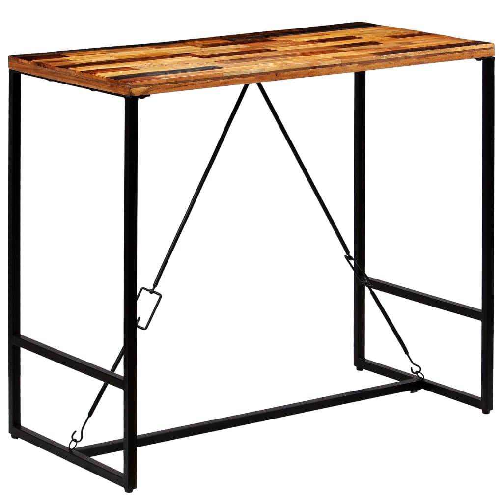 Mesa De Bar De Madera Maciza Reciclada 120x60x106 Cm_2