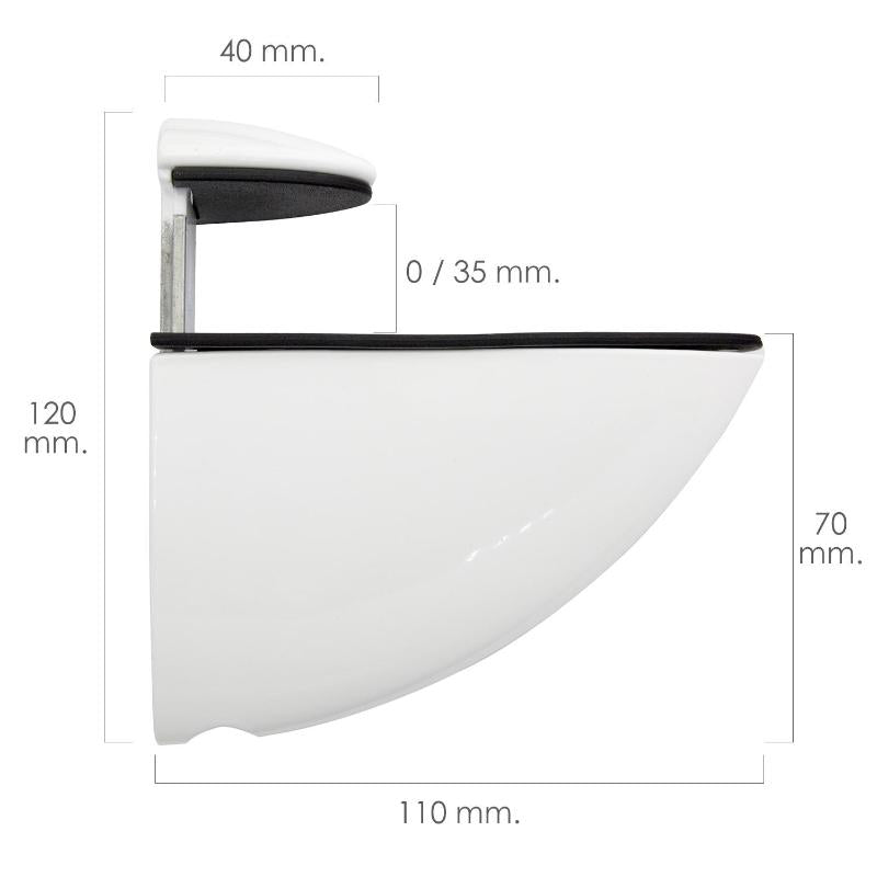 Soporte Pelicano Regulable Para Estante 1 / 35 Mm. Blanco  (1 Pieza)_1