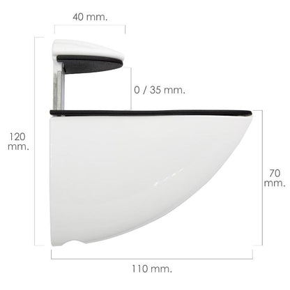 Soporte Pelicano Regulable Para Estante 1 / 35 Mm. Blanco  (1 Pieza)