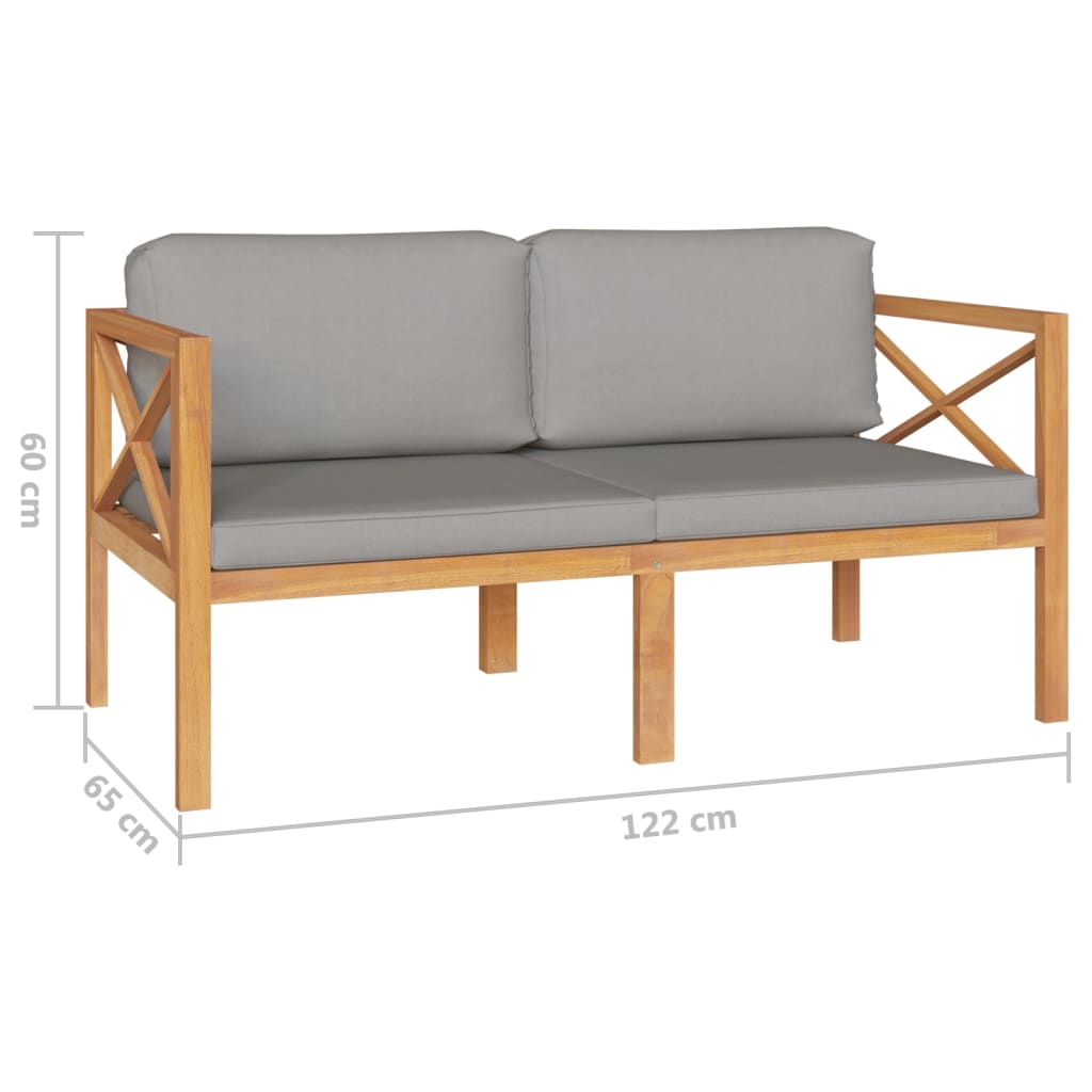 Vidaxl Set De Muebles De Jardín 3 Pzas Con Cojines Madera De Teca_2