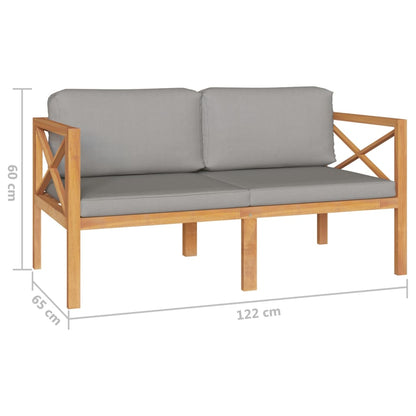 Vidaxl Set De Muebles De Jardín 3 Pzas Con Cojines Madera De Teca_2