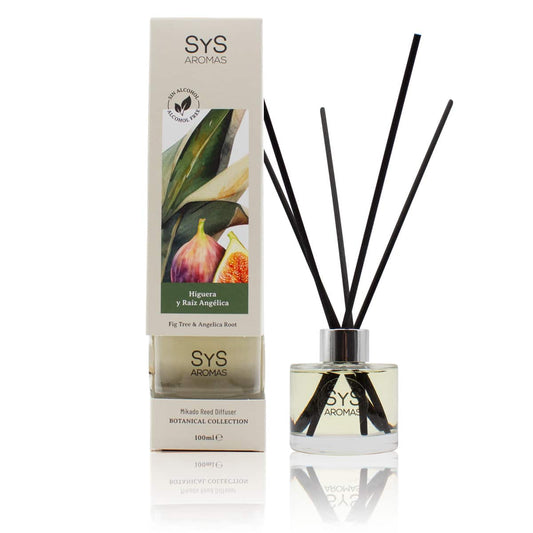 Ambientador Mikado Higuera y Raíz Angélica Botanical SYS Aromas 100 ml | Herbal y Afrutado | Sin Alcohol_0