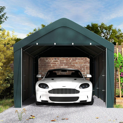 Outsunny Carpa Garaje 6x3 M Impermeable Con Paredes Laterales Desmontables Gris_3