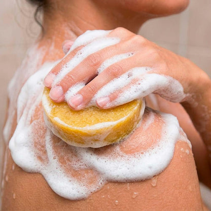6 Esponjas Jabonosas Varios Usos. Aroma Piña. Ideal Para Viaje O Gym. Apta Todo Tipo De Piel. Con Aceite De Argán_1