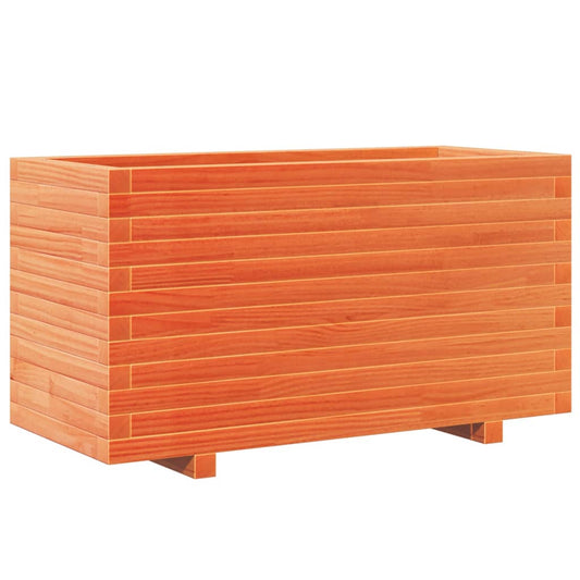 Jardinera Madera Maciza De Pino Marrón Cera 90x40x49,5 Cm_0
